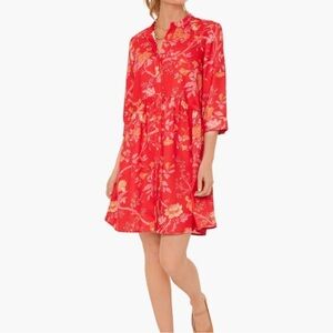 Tuckernuck -  Vida De Las Flores Royal Shirt Dress - Sz XXS